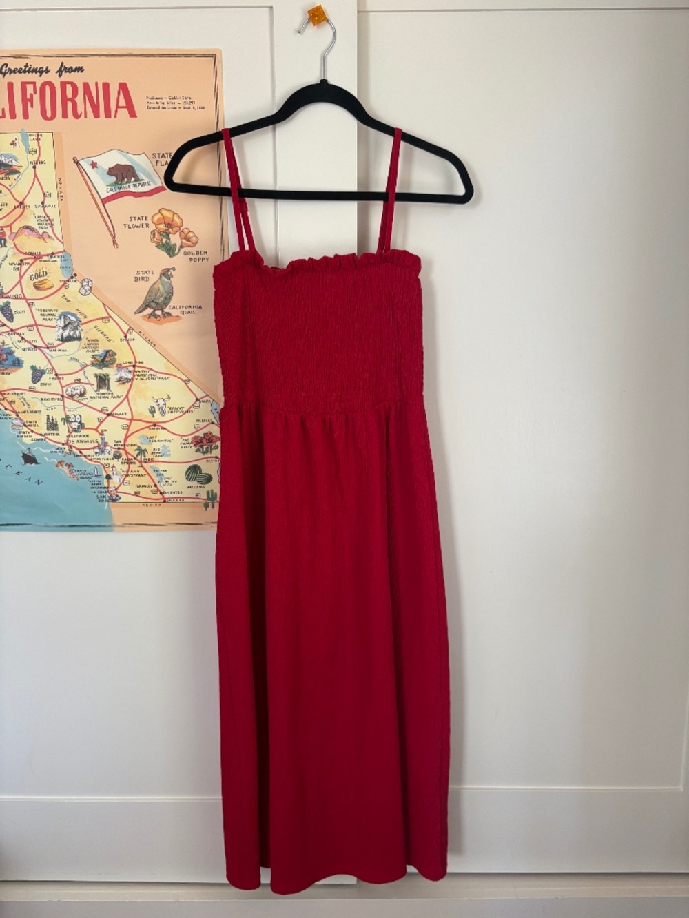 H&M Red Smocked Dress